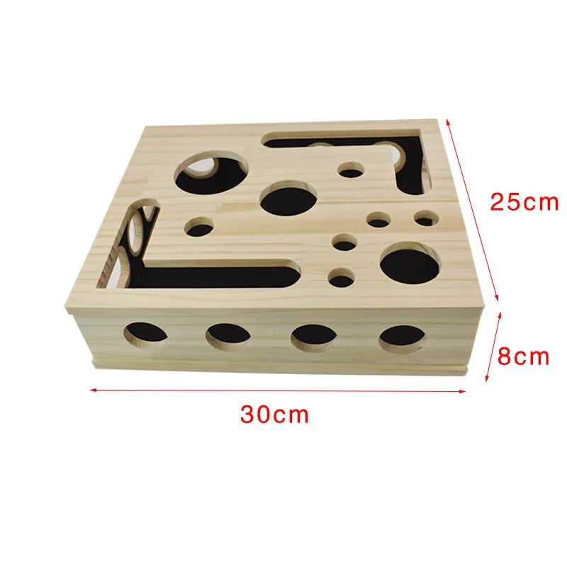 Cat Wooden Scratching Toys Nail File Scratch Enrichment Maze Tunnel Style Digging Box Toys Interactive Scratching Posts Indoor